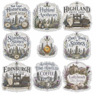 Highland Time Travel Witchy Sticker Sheet