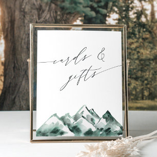 Highland   Watercolor Mountain Cards & Gifts Sign