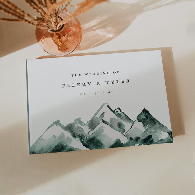 Highland | Watercolor Mountain Wedding Guest Book (Creator Uploaded)