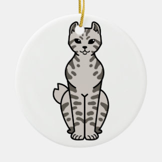 Highlander Cat Cartoon Ceramic Tree Decoration