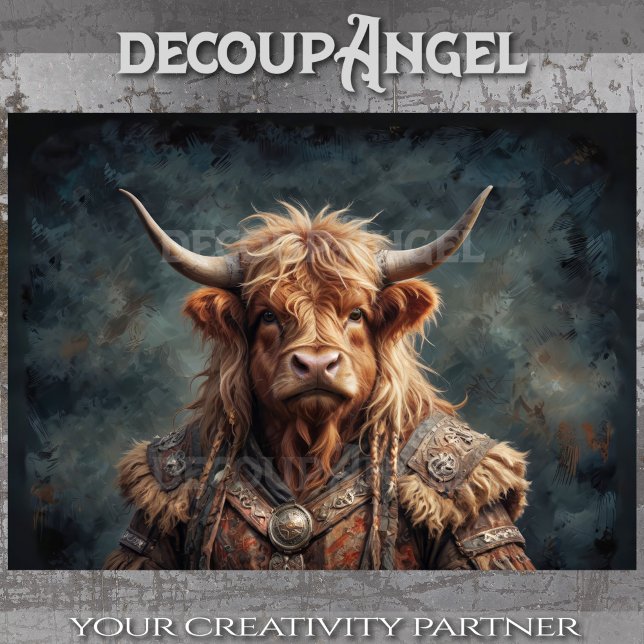 Highlander Viking Warrior Bull - Decoupage - Tissue Paper (Creator Uploaded)