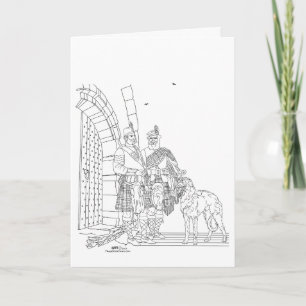 Highlanders with a Scottish Deerhound  Card