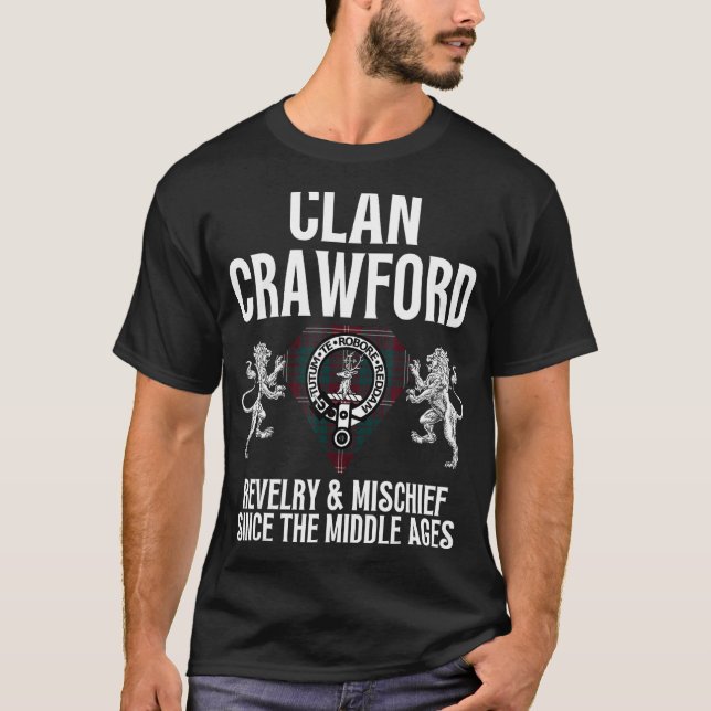 HighlandFour Crawford Clan Scottish Name Coat Of A T-Shirt (Front)