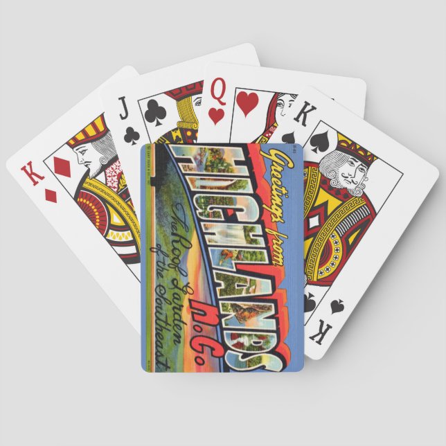 Highlands NC Retro Postcard Playing Cards (Back)