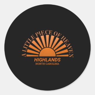 Highlands North Carolina A Little Piece Of Heaven Classic Round Sticker