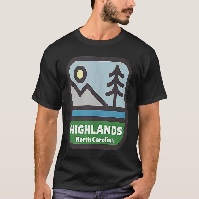 Highlands North Carolina Mountains NC Souvenir T-Shirt (Front)