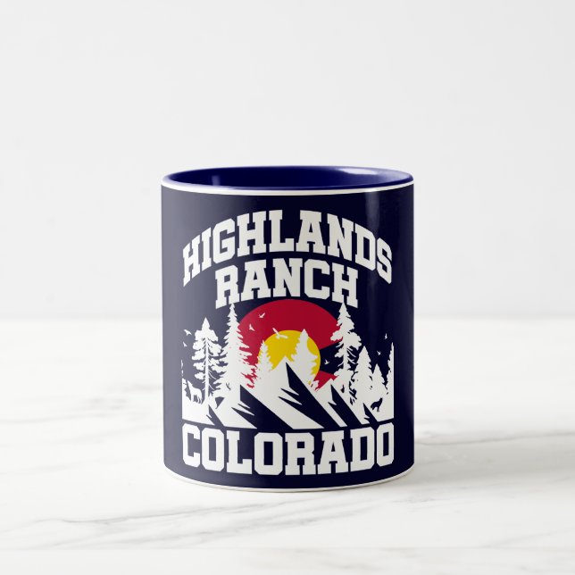Highlands Ranch,Colorado Two-Tone Coffee Mug (Center)