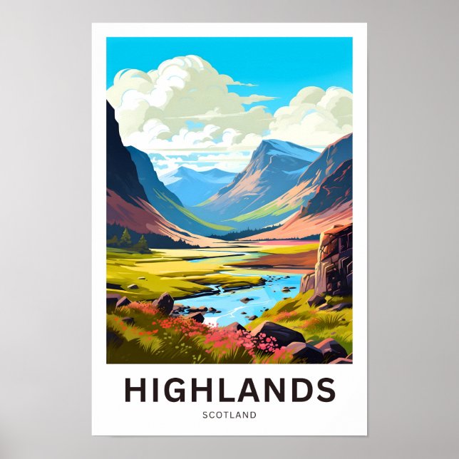 Highlands Scotland Travel Print (Front)