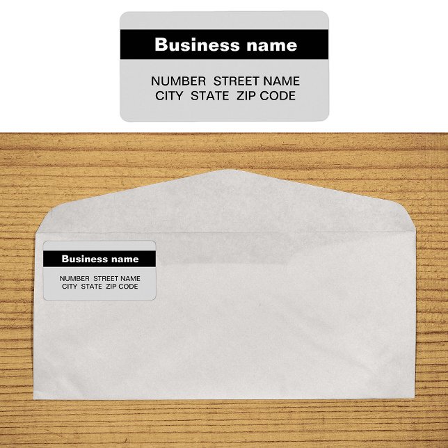Highlighted Brand Name on Gray Address Label (Gray address label with your highlighted brand name)