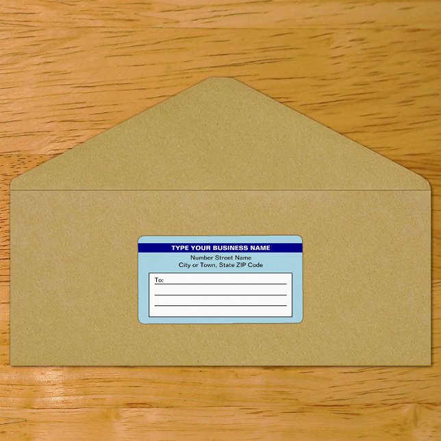Highlighted Brand Name on Light Blue Shipping (Light blue shipping label with your highlighted brand on envelope)