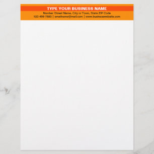 Highlighted Brand Name on Orange Colour Heading of Custom Letterhead