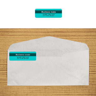 Highlighted Brand Name Teal Green Return Address