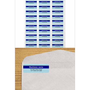 Highlighted Brand on Light Blue Return Address