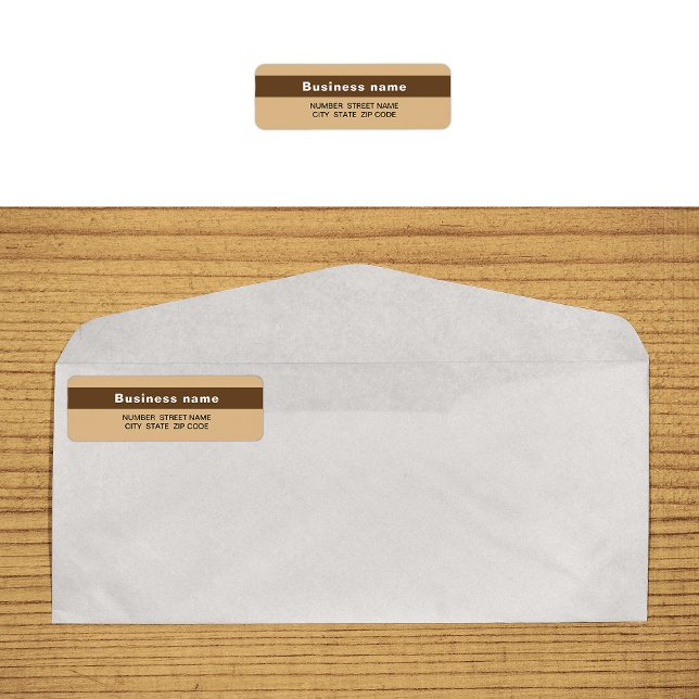 Highlighted Brand on Light Brown Return Address (Light brown return address label with your highlighted brand name)
