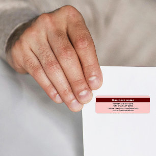 Highlighted Brand on Light Red Return Address