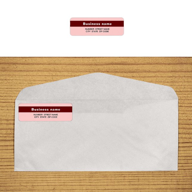 Highlighted Brand on Light Red Return Address (Light red return address label with your highlighted brand name)