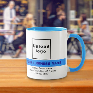 Highlighted Business Name on Light Blue Combo Mug