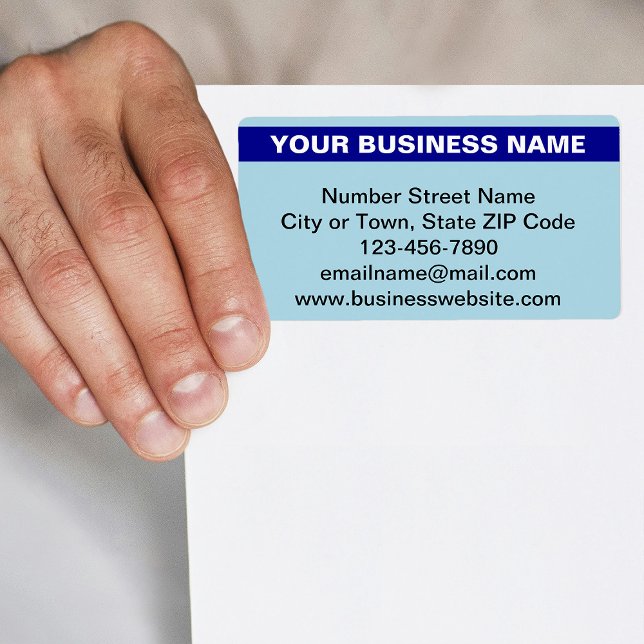 Highlighted Business Name on Light Blue Shipping (Light blue shipping label with your highlighted business name)