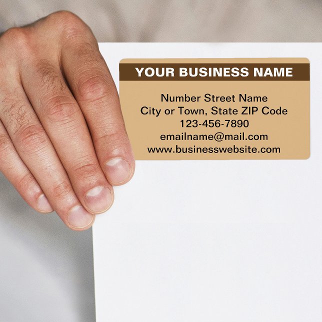 Highlighted Business Name on Light Brown Shipping (Light brown shipping label with your highlighted business name)