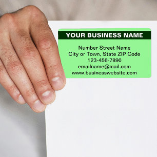 Highlighted Business Name on Light Green Shipping