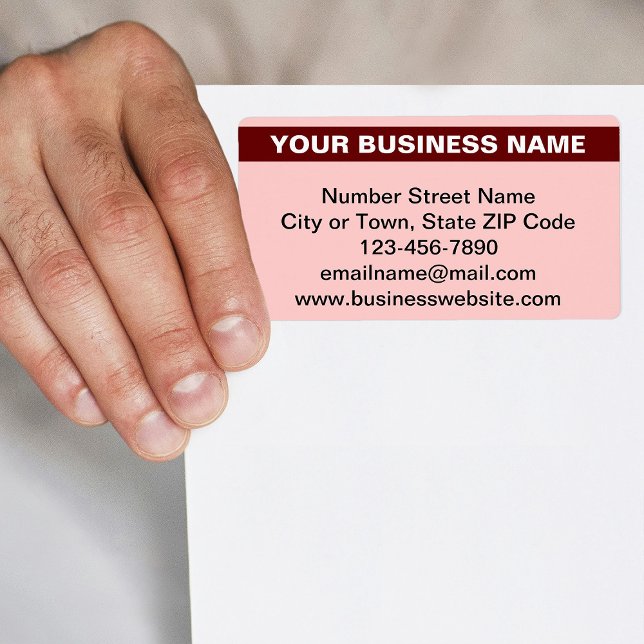 Highlighted Business Name on Light Red Shipping (Light red shipping label with your highlighted business name)
