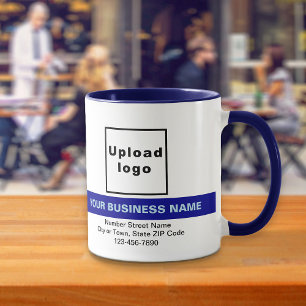 Highlighted Business Name on Navy Blue Combo Mug