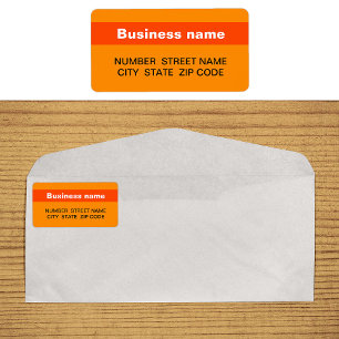 Highlighted Business Name on Orange Colour Address Label