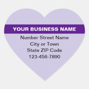Highlighted Business Name on Purple Heart Sticker