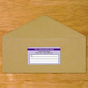 Highlighted Business Name on Purple Shipping Label