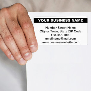 Highlighted Business Name on White Shipping Label