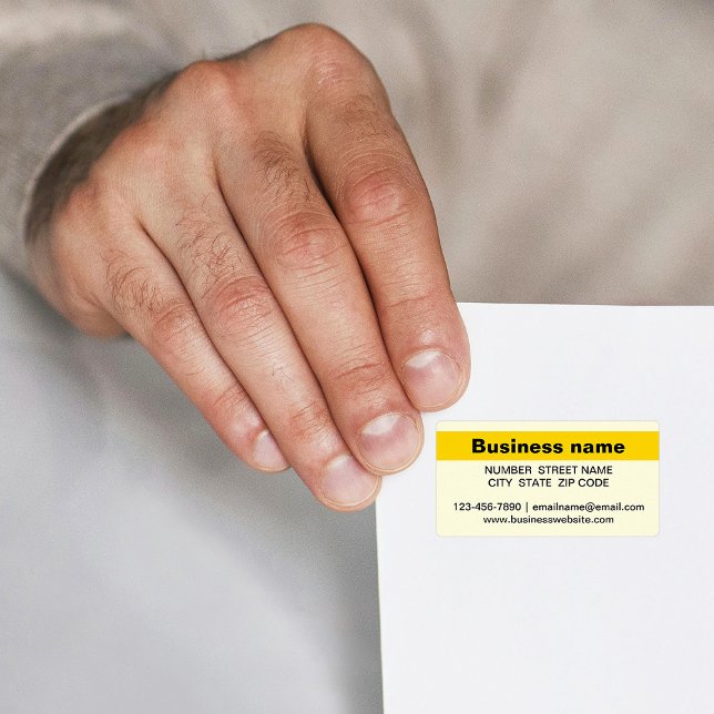 Highlighted Business Name on Yellow Address Label (Yellow address label with your highlighted business name)