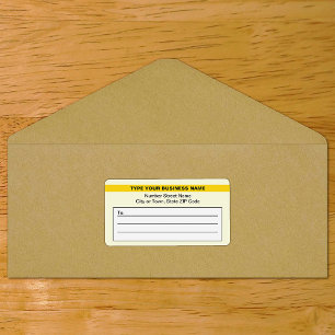 Highlighted Business Name on Yellow Shipping Label