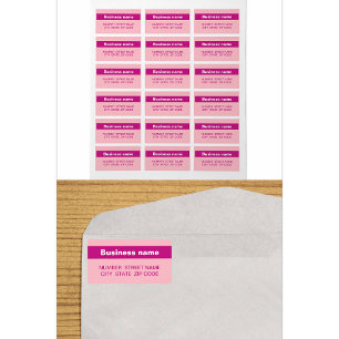 Highlighted Business Name Pink Address Labels
