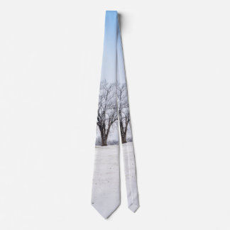 Highlighted Winter Oak Tree Neck Tie