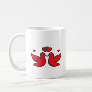 Highlights Red Couple Bird & Heart Coffee Mug