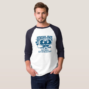 Highline Diving Tech Retro (Blue Logo) 3/4 T-Shirt