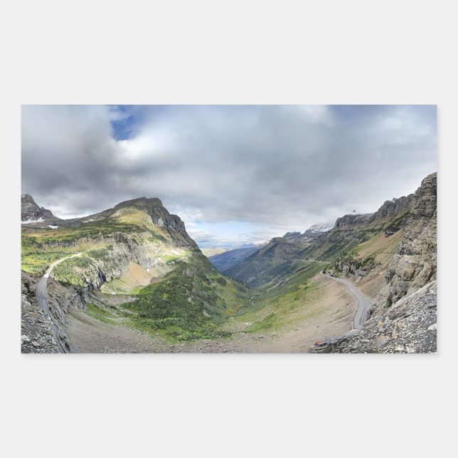 Highline Trail and Going To the Sun Road - Glacier Rectangular Sticker (Front)