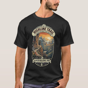 Highline-Trail Glacier-National-Park Hiking Badge T-Shirt