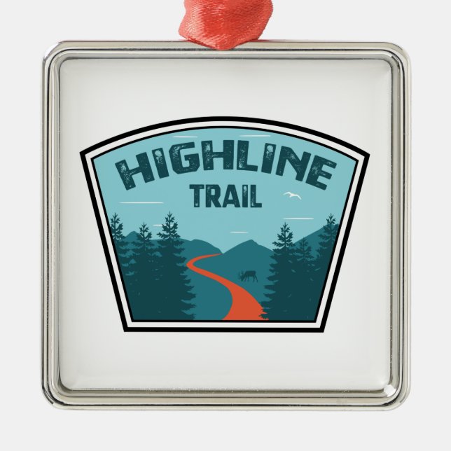 Highline Trail Glacier National Park Metal Tree Decoration (Front)