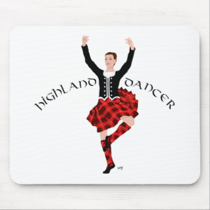 Highlland Dancer in Red Plaid Mouse Mat