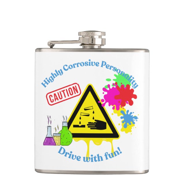 Highly Corrosive Personality Class 8 ADR Trucker Hip Flask (Front)