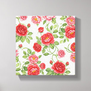 Highly detailed seamless floral pattern canvas print