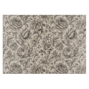 Highly Detailed Victorian Botanical Engraving Cutting Board
