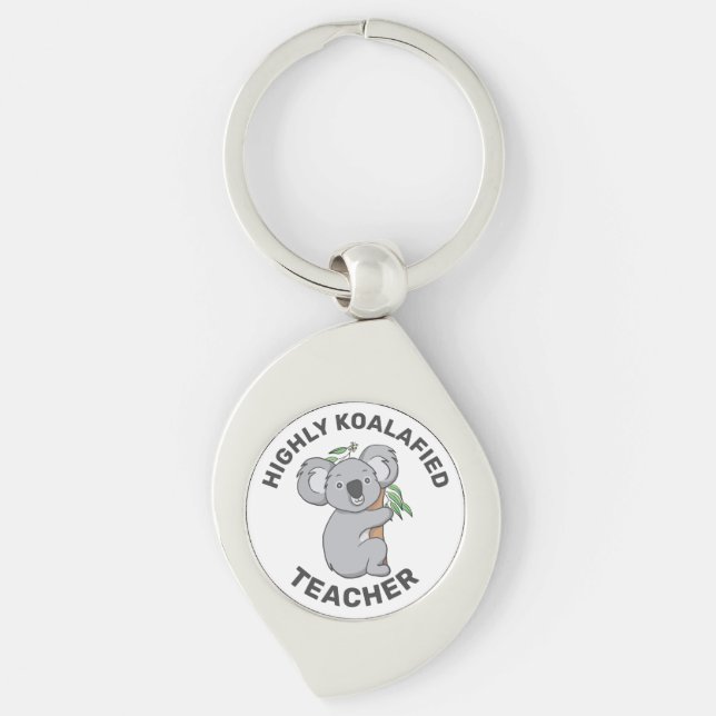 Highly Koalafied Koala Qualified Metal Key Ring (Front)