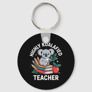 Highly Koalafied Teacher Funny Koala Pun Key Ring