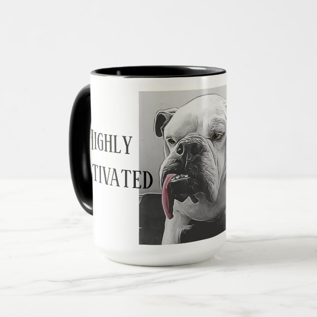 Highly Motivated Sleepy bulldog with attitude Mug (Front Left)