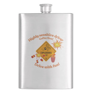 Highly Sensitive Driver: Coffee First! Hip Flask