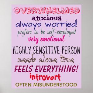 HIGHLY SENSITIVE PERSON Traits Words Design Poster