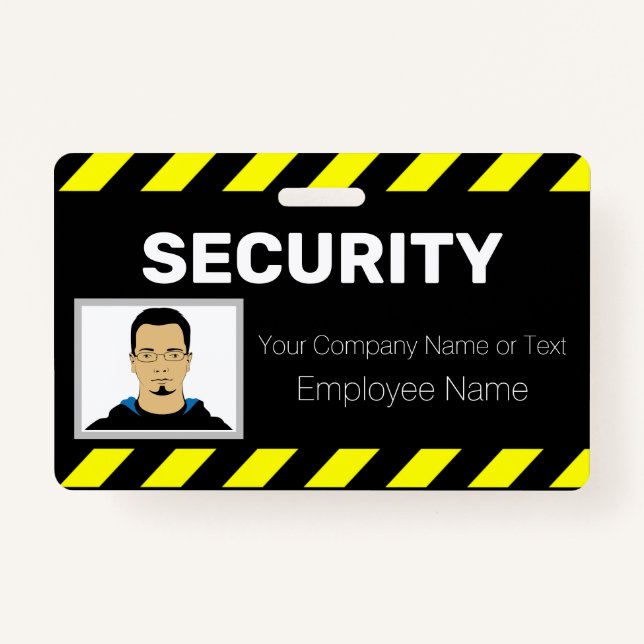 Highly Visible Custom Photo Security Guard ID ID Badge (Front)