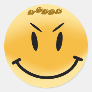 highres_smiley_str, SMILE Classic Round Sticker